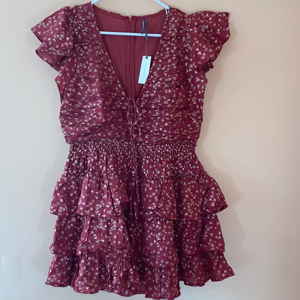 Anthropologie Women's Dress Size L NWT Red Short Dress